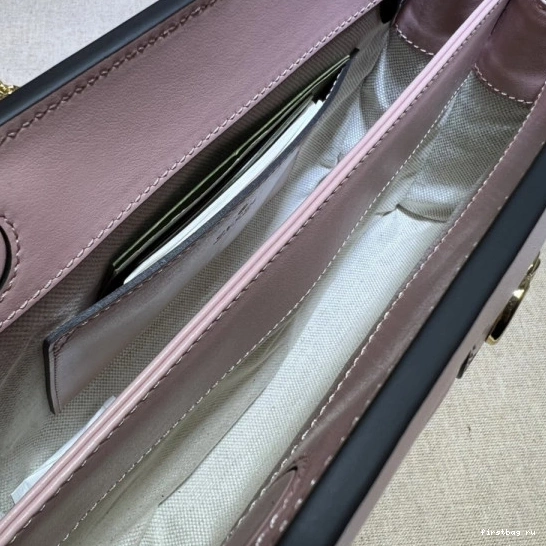 First bag ru shoulder GUCCI bag leather GG matelassé 0820